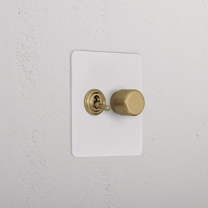 Skorter | 2G Mixed Slimline Switch 1T1D - Malbar Antique Brass