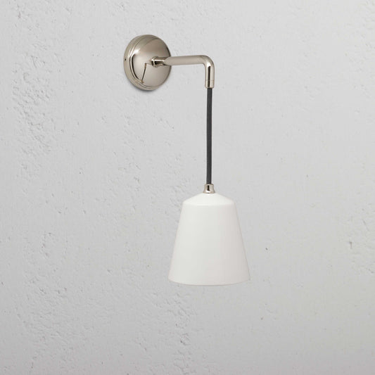 Skorter | Richmond Small Hanging Wall Lamp Beautiful Porcelain - Polished Nickel
