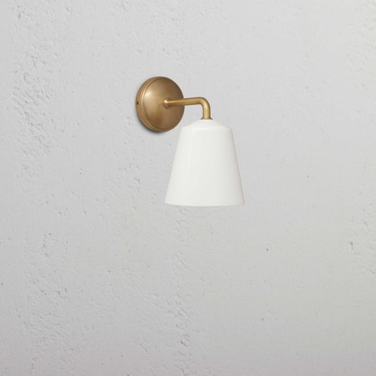 Skorter | Richmond Lite Wall Lamp Small Nice Porcelain - Antique Brass