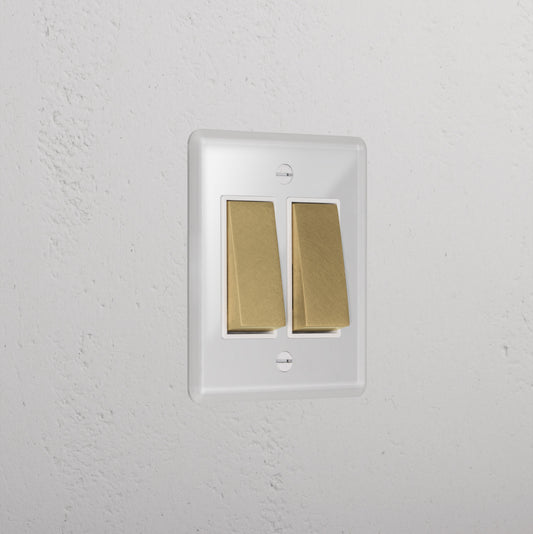 Skorter | 2G Two Way Rocker Slimline Switch - Clear Antique Brass White