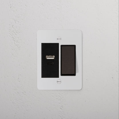 Skorter | 1G To Way Rocker + USB A+C Slimline Switch - Malbar Bronze Black