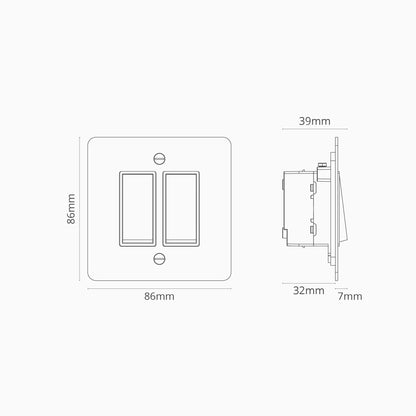 Skorter | 2G Two Way Rocker Switch - Malbar Antique Brass Black