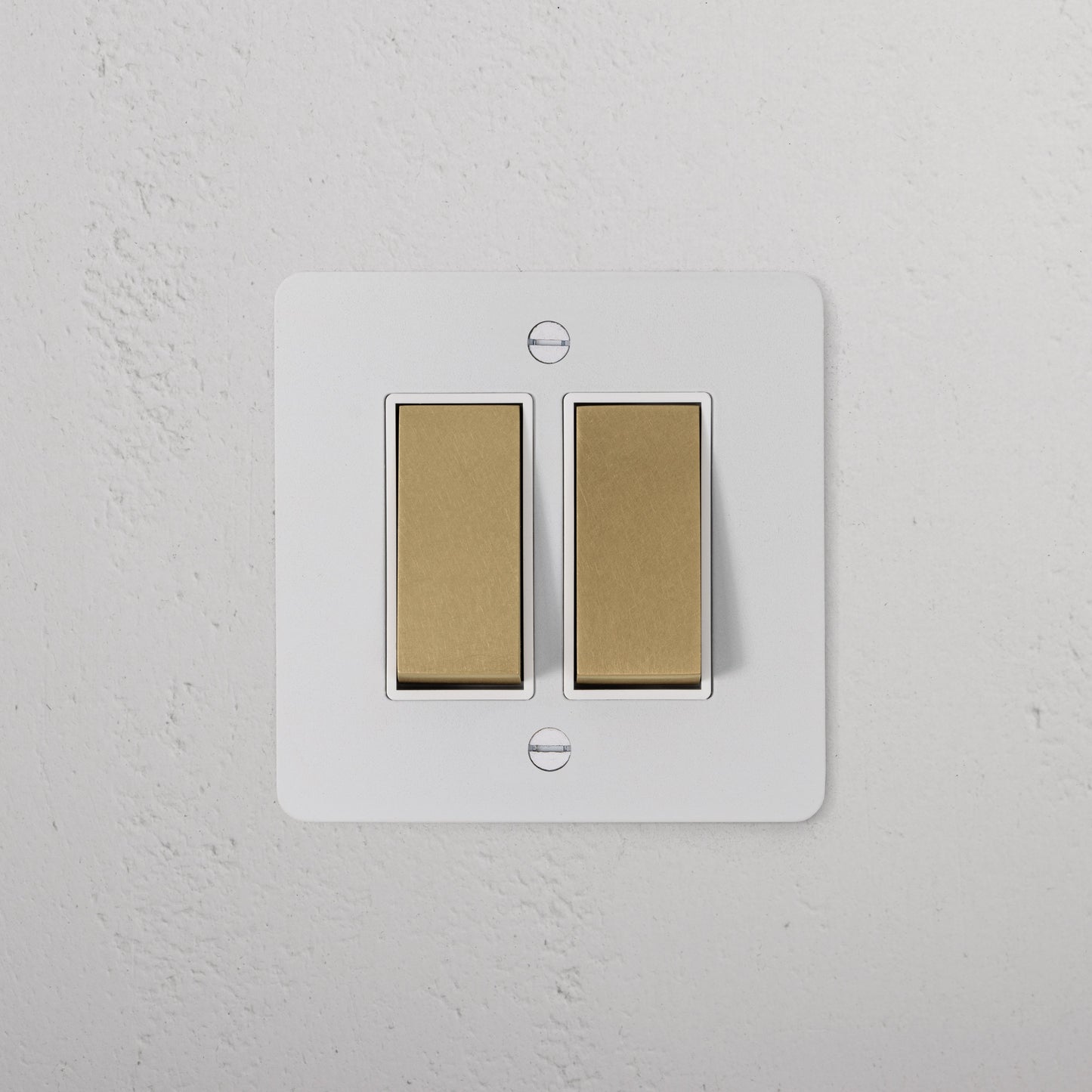 Skorter | 2G Two Way Rocker Switch - Malbar Antique Brass White