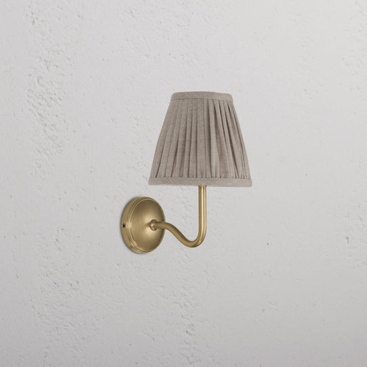 Skorter | Malvern Small Wall Lamp Pleated Natural Beige - Antique Brass
