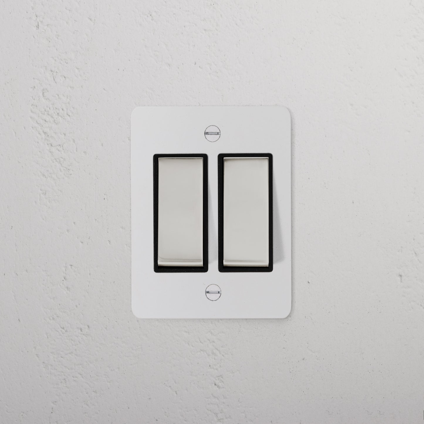 Skorter | 2G Two Way Rocker Slimline Switch - Malbar Polished Nickel Black