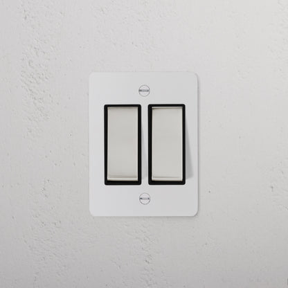 Skorter | 2G Two Way Rocker Slimline Switch - Malbar Polished Nickel Black