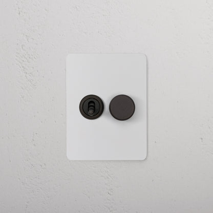 Skorter | 2G Mixed Slimline Switch 1T1D - Malbar Bronze