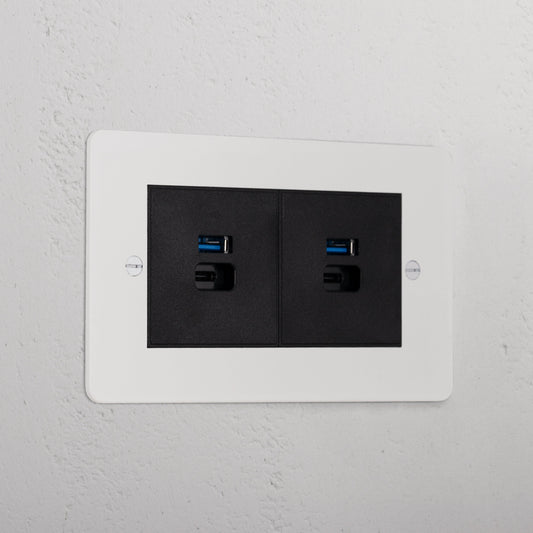 Skorter | 2X USB A+C Fast Charging Port - Malbar Black