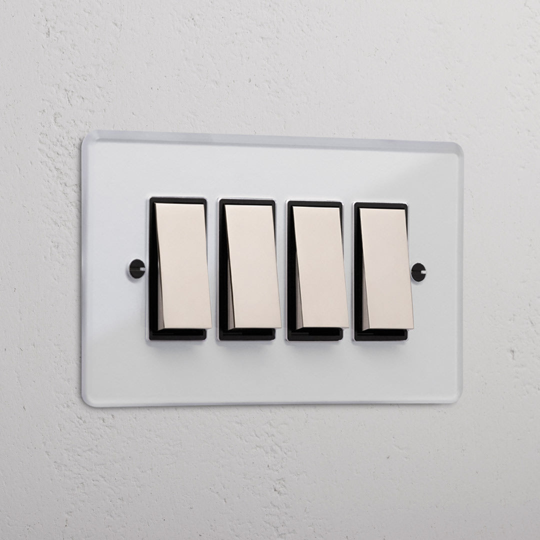Skorter | 4G Two-way Rocker Switch - Clear Polished Nickel Black
