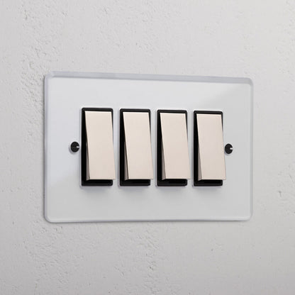 Skorter | 4G Two-way Rocker Switch - Clear Polished Nickel Black