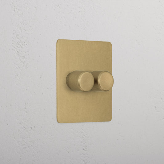 Skorter | 2G Two Way Dimmer Slimline Switch - Antique Brass