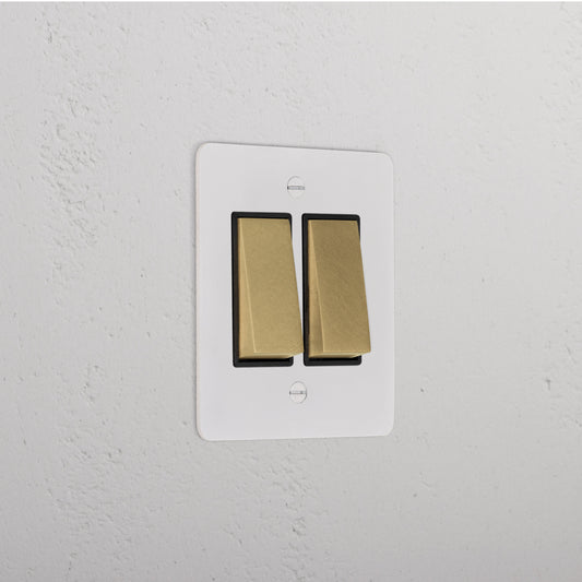Skorter | 2G Two Way Rocker Slimline Switch - Malbar Antique Brass Black