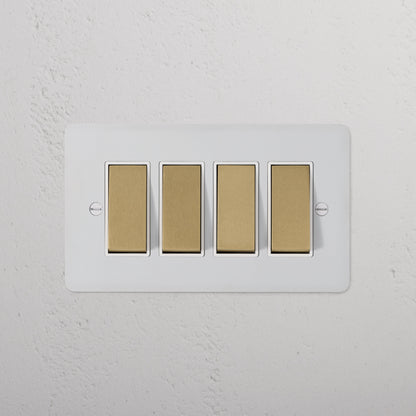 Skorter | 4G Two Way Rocker Switch - Malbar Antique Brass White