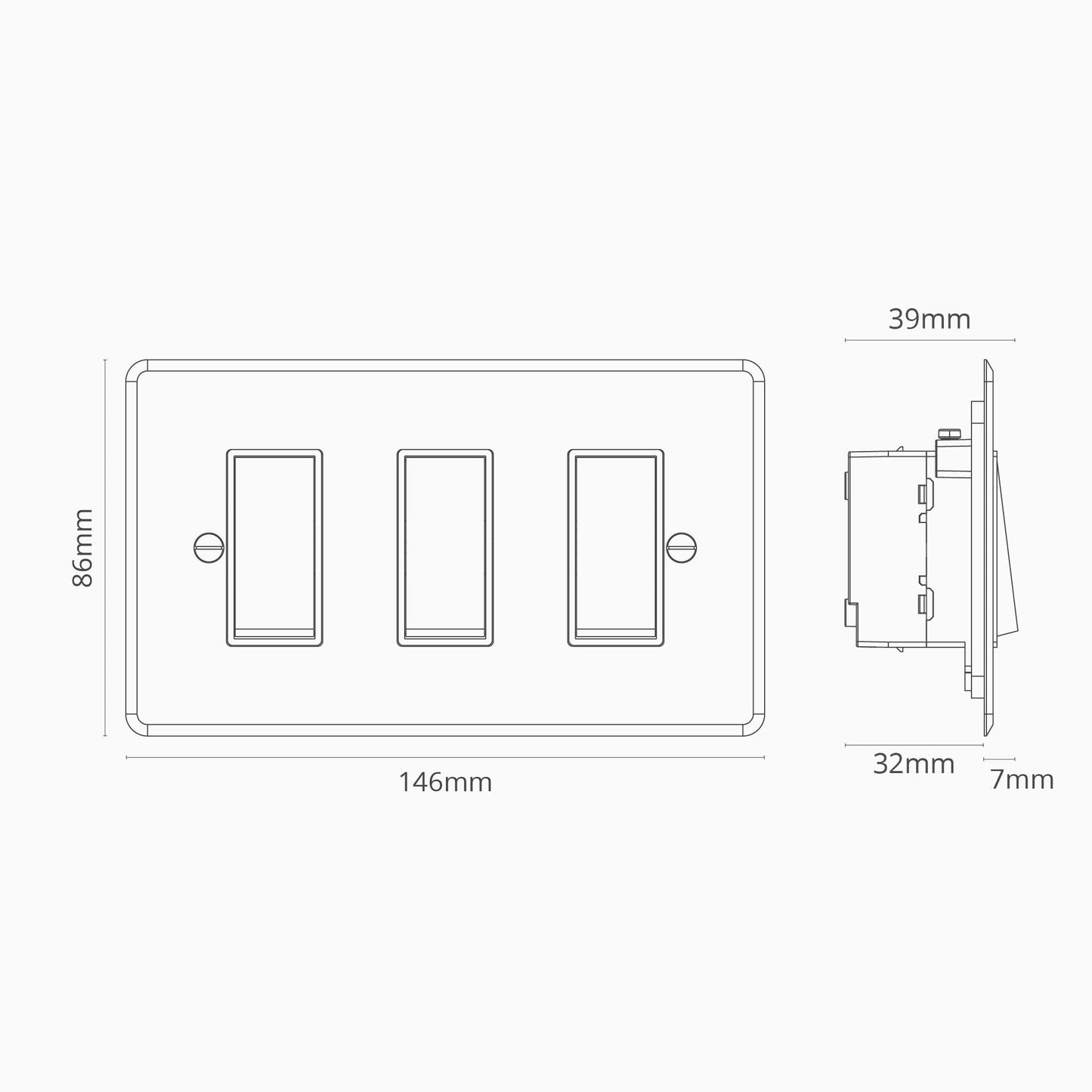 Skorter | 3G Two-way Rocker Switch - Clear Antique Brass White