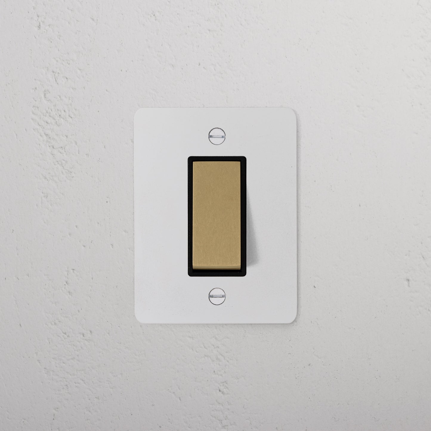 Skorter | 1G Two Way Rocker Slimline Switch - Malbar Antique Brass Black