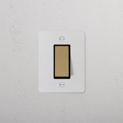 Skorter | 1G Two Way Rocker Slimline Switch - Malbar Antique Brass Black