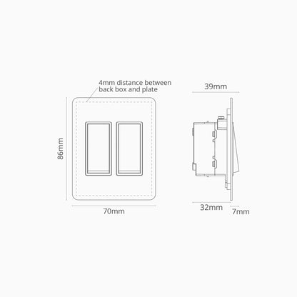 Skorter | 2G Two Way Rocker Slimline Switch - Malbar Antique Brass White