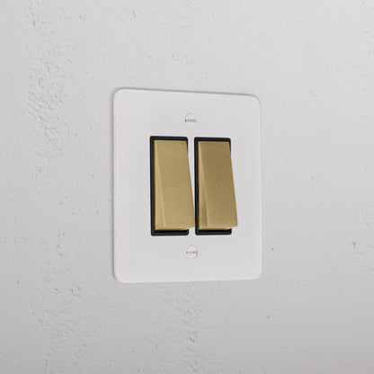 Skorter | 2G Two Way Rocker Switch - Malbar Antique Brass Black