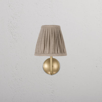 Skorter | Malvern Small Wall Lamp Pleated Natural Beige - Antique Brass