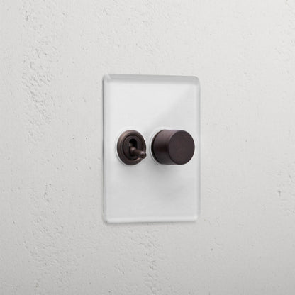 Skorter | 2G Mixed Slimline Switch 1T1D - Clear Bronze