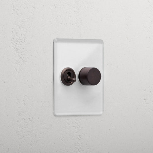 Skorter | 2G Mixed Slimline Switch 1T1D - Clear Bronze