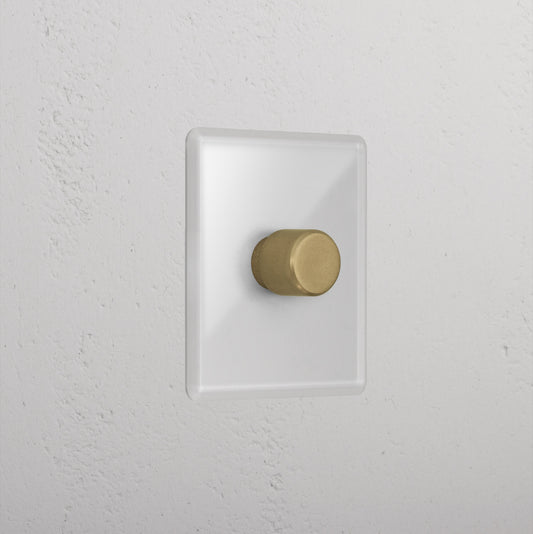 Skorter | 1G Two Way Dimmer Slimline Switch - Clear Antique Brass