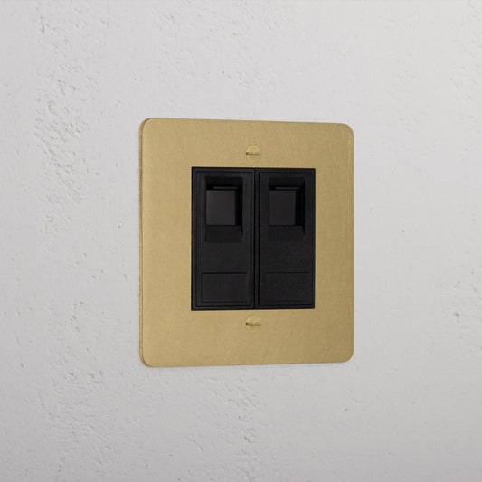 Skorter | 2x CAT6 Connector - Antique Brass Black