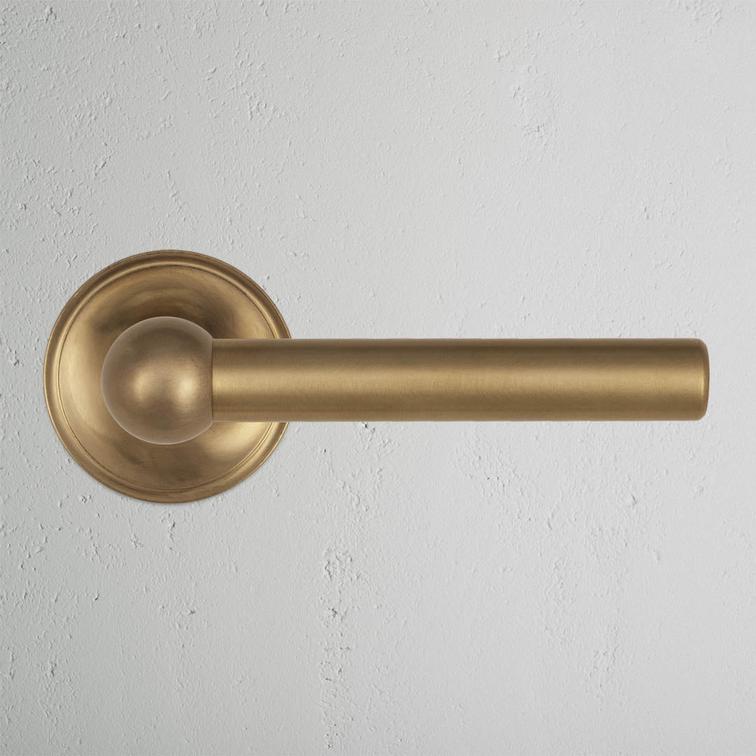 Skorter | Harper Origin Door Handle - Antique Brass