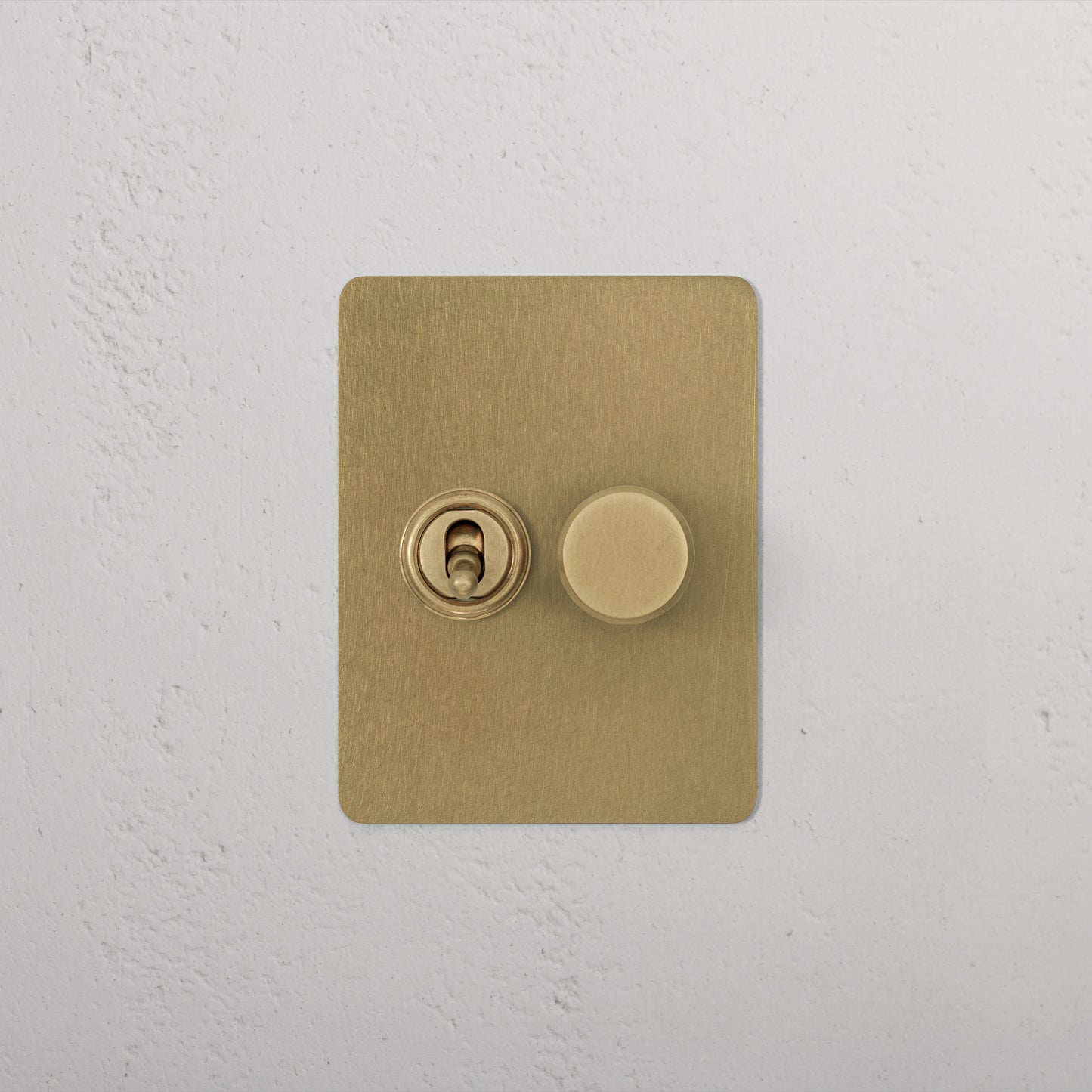 Skorter | 2G Mixed Slimline Switch 1T1D - Antique Brass