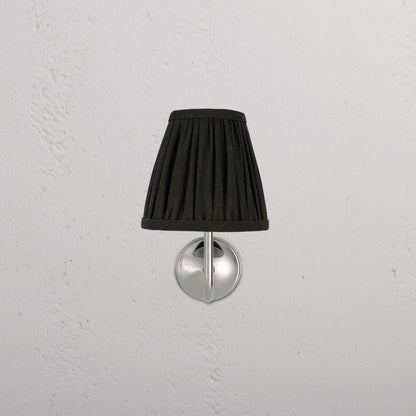 Skorter | Malvern Small Wall Lamp Pleated Deep Green - Polished Nickel
