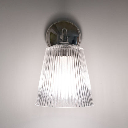 Skorter | Richmond Small Wall Lamp Fluted Glass - Polished Nickel