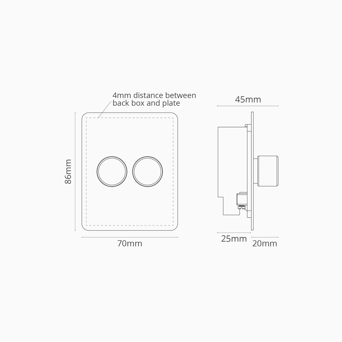 Skorter | 2G Dimmer Slimline Switch - Malbar Antique Brass