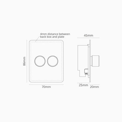 Skorter | 2G Dimmer Slimline Switch - Malbar Antique Brass
