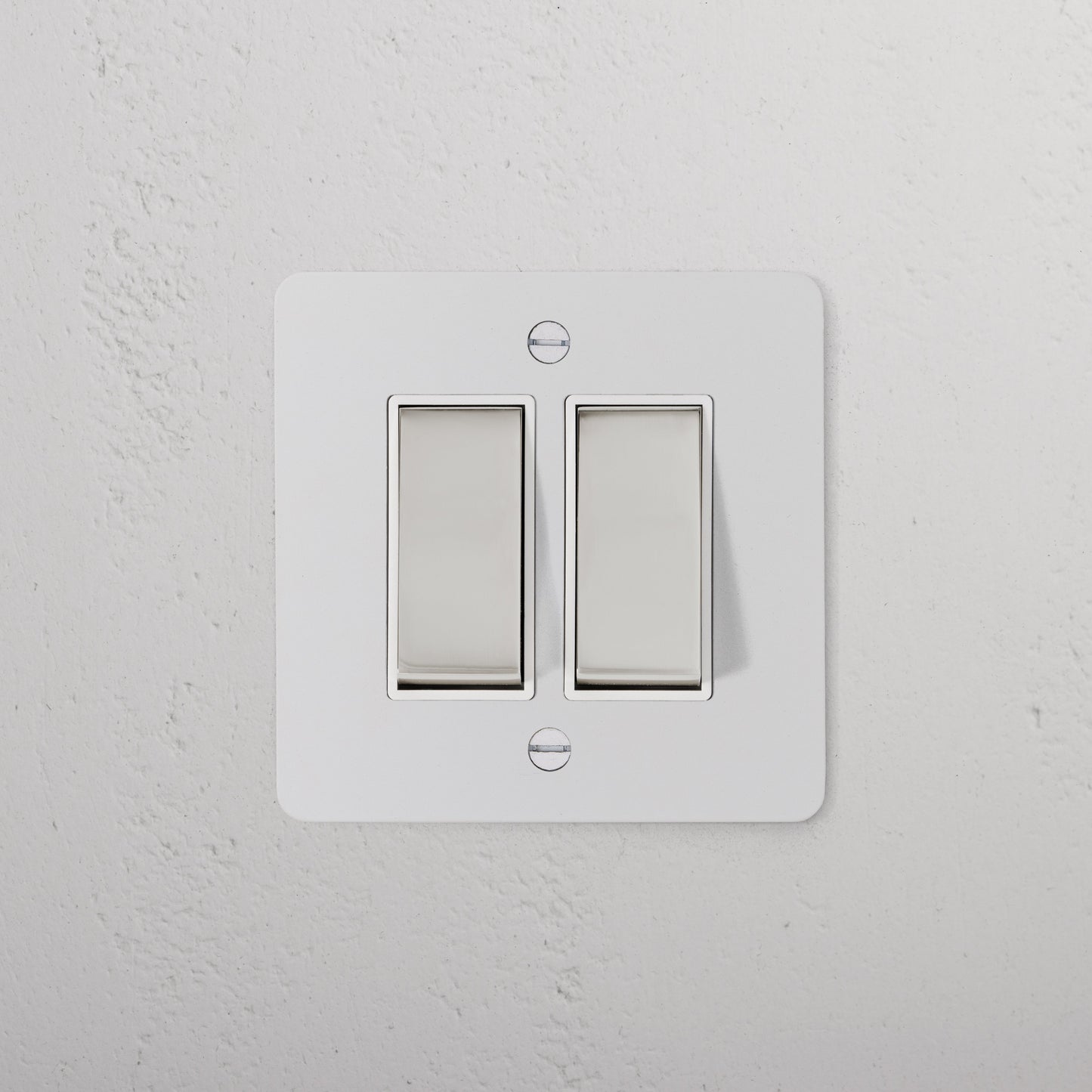 Skorter | 2G Two Way Rocker Switch - Malbar Polished Nickel White