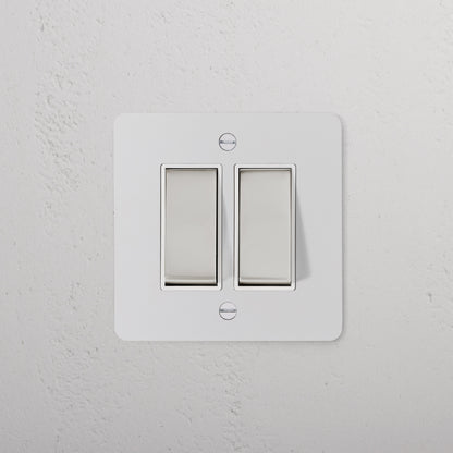 Skorter | 2G Two Way Rocker Switch - Malbar Polished Nickel White