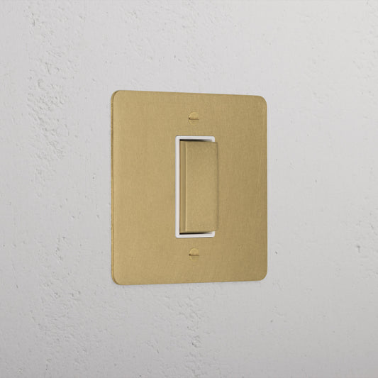 Skorter | 1G Center Retractive Rocker Switch - Antique Brass White