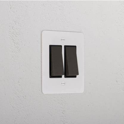 Skorter | 2G Two Way Rocker Slimline Switch - Malbar Bronze Black