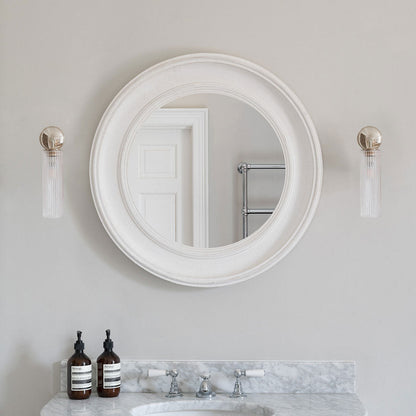Skorter | Claremont Small Wall Lamp Ribbed Glass - Polished Nickel