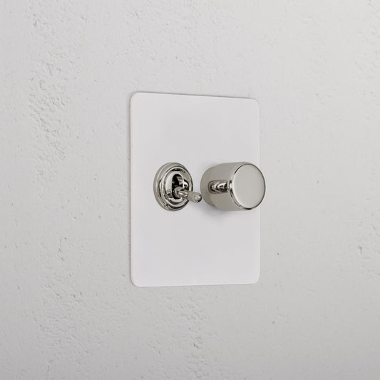 Skorter | 2G Mixed Slimline Switch 1T1D - Matt Polished Nickel