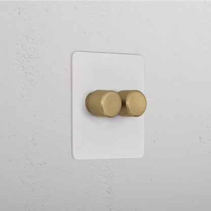 Skorter | 2G Dimmer Slimline Switch - Malbar Antique Brass
