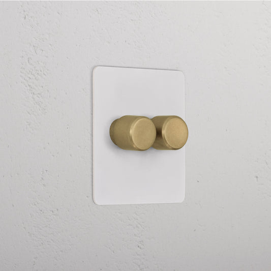 Skorter | 2G Dimmer Slimline Switch - Malbar Antique Brass
