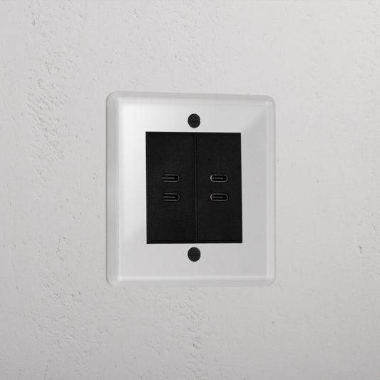 Skorter | 2x USB C+C Socket - Clear Black