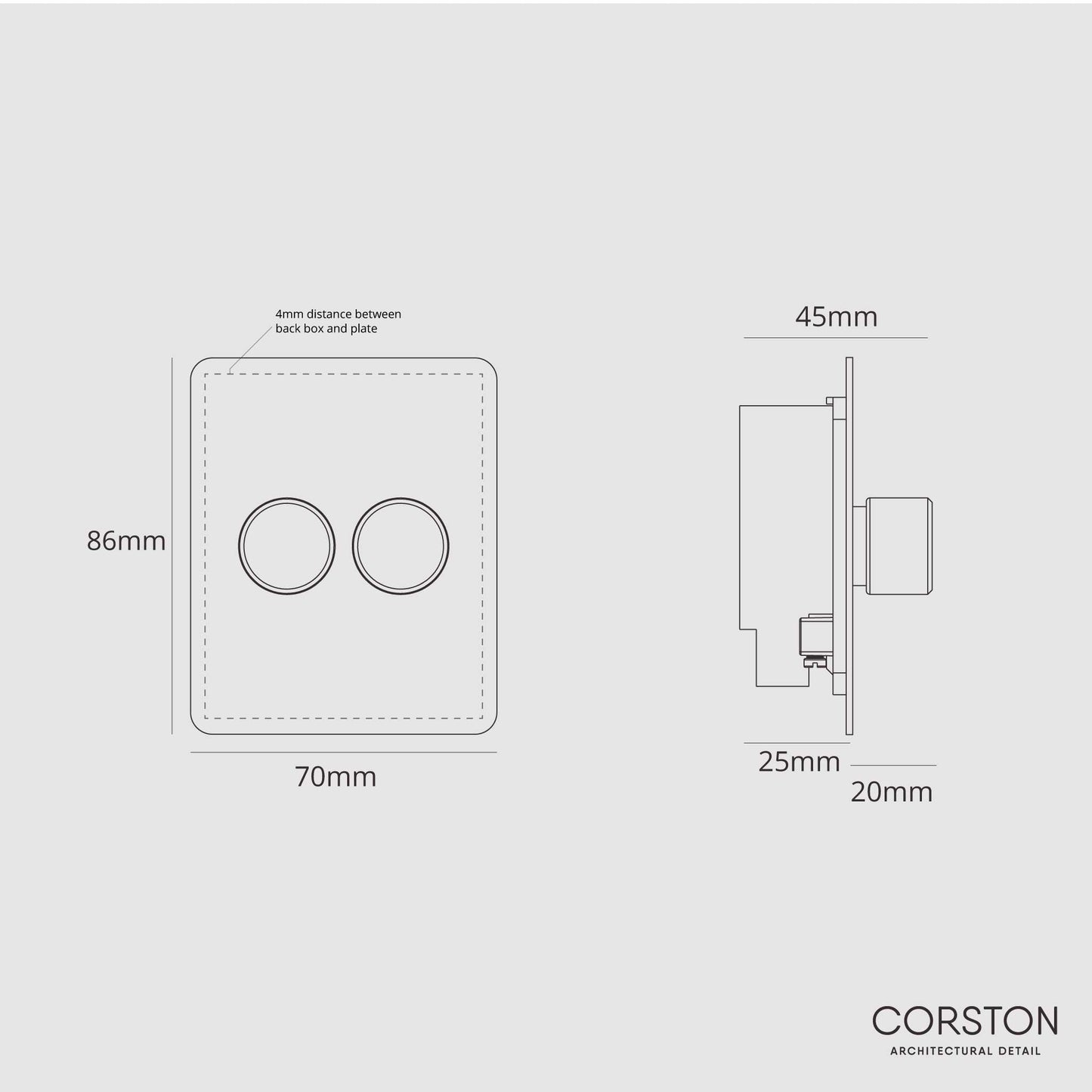Skorter | 2G Two Way Dimmer Slimline Switch - Clear Bronze