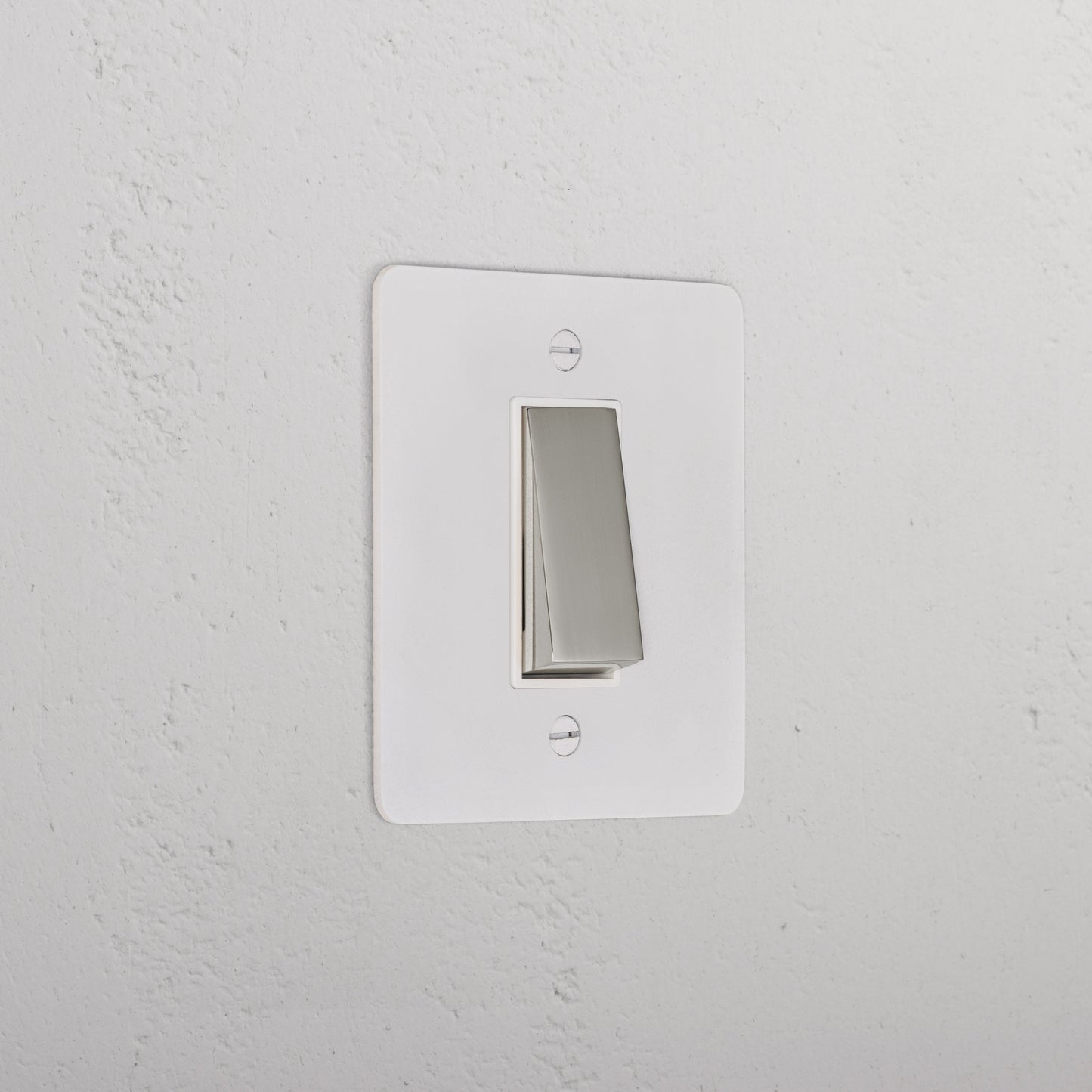 Skorter | 1G Two-Way Rocker Slimline Switch - Malbar Polished Nickel White