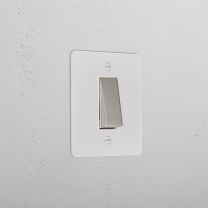 Skorter | 1G Two-Way Rocker Slimline Switch - Malbar Polished Nickel White