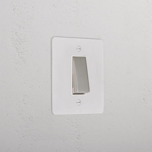 Skorter | 1G Two-Way Rocker Slimline Switch - Malbar Polished Nickel White