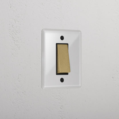 Skorter | 1G Two Way Rocker Slimline Switch - Clear Antique Brass Black