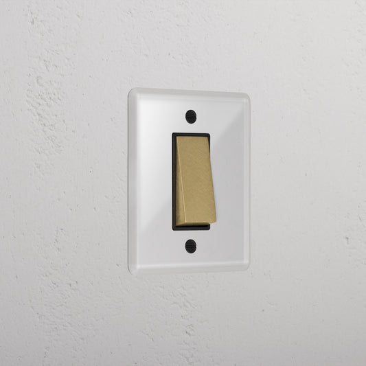 Skorter | 1G Two Way Rocker Slimline Switch - Clear Antique Brass Black
