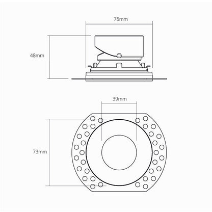 Skorter | Buxton Fire Rated 50mm Adjustable Trimless Downlight - White