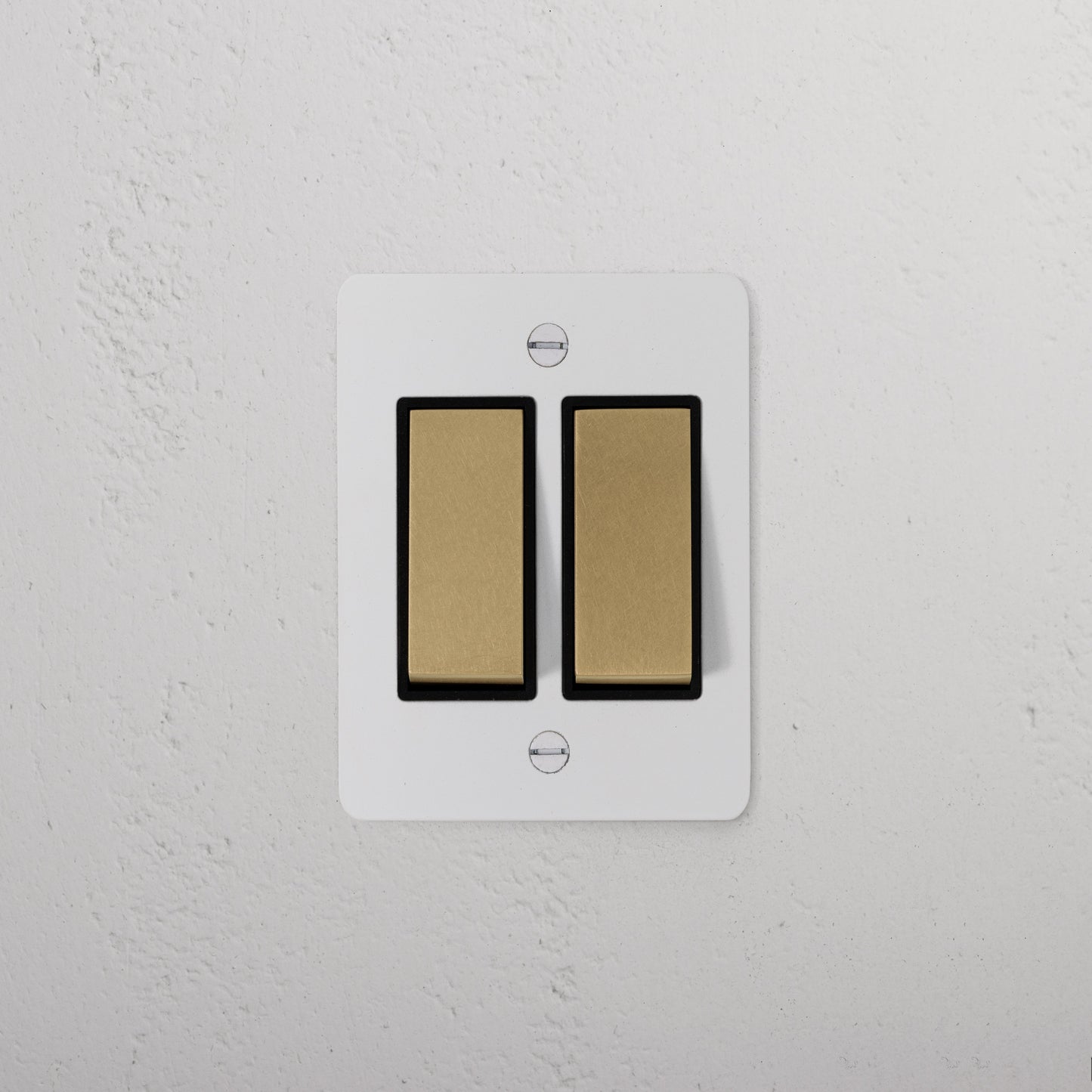 Skorter | 2G Two Way Rocker Slimline Switch - Malbar Antique Brass Black